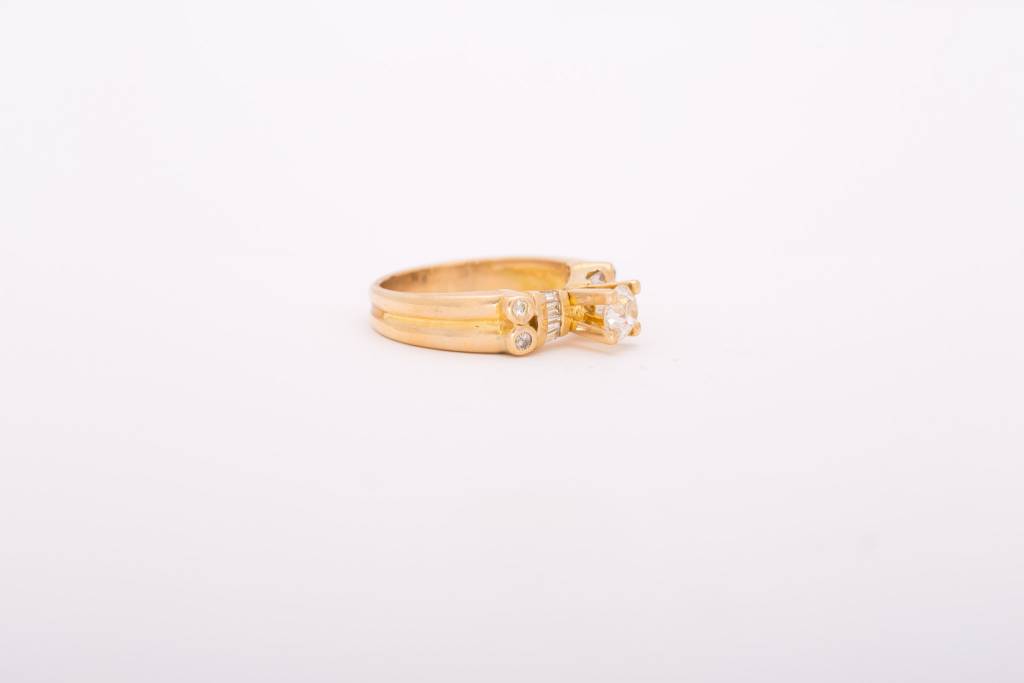 Floating Diamond Ring With Accent Stones