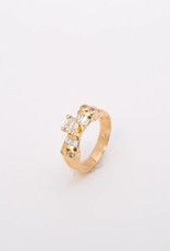 Floating Diamond Ring With Accent Stones