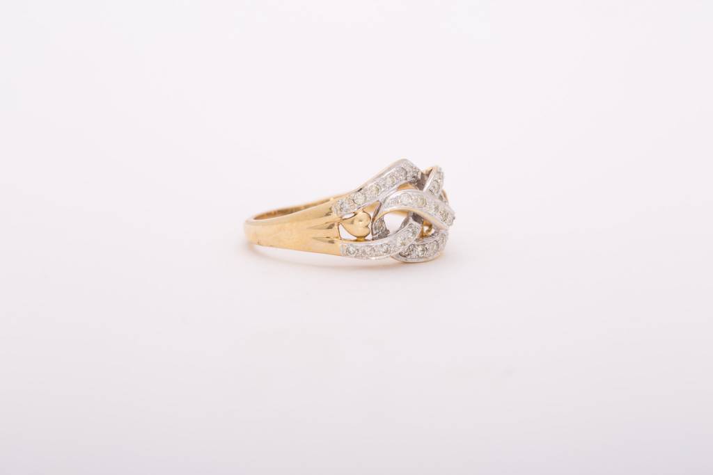 Diamond Loose Knot Ring Yellow Gold 14k