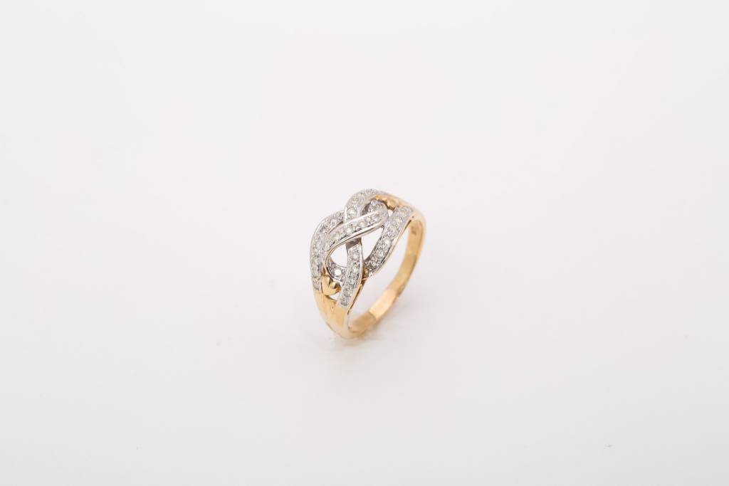 Diamond Loose Knot Ring Yellow Gold 14k