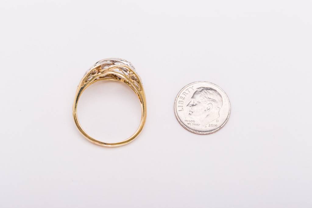 Diamond Loose Knot Ring Yellow Gold 14k