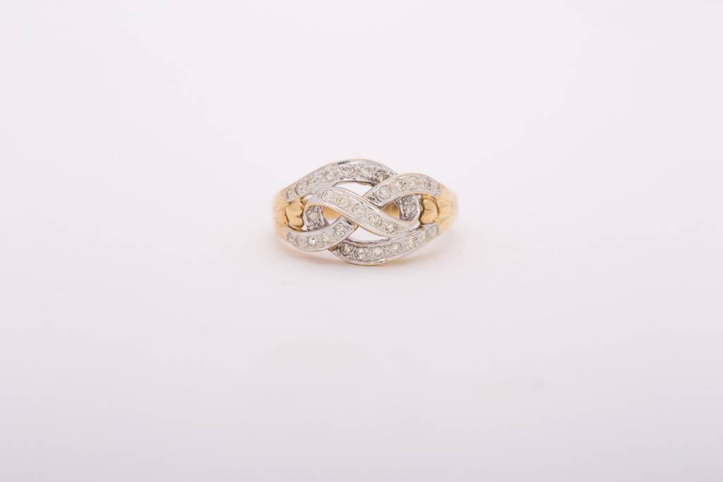 Diamond Loose Knot Ring Yellow Gold 14k