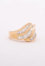 Baguette Wave Ring Yellow Gold 14k