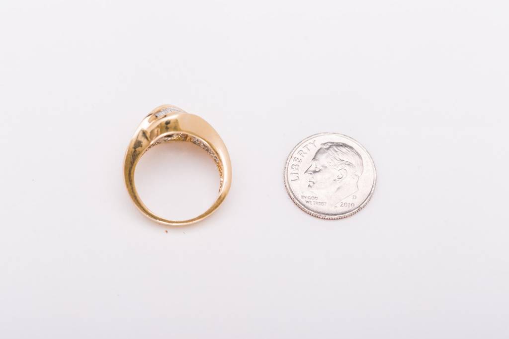 Baguette Wave Ring Yellow Gold 14k