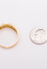 Vintage Style Leaf Diamond Band Yellow Gold 14k