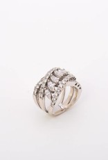 Marquise Diamond Bypass Ring White Gold 14k