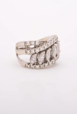 Marquise Diamond Bypass Ring White Gold 14k