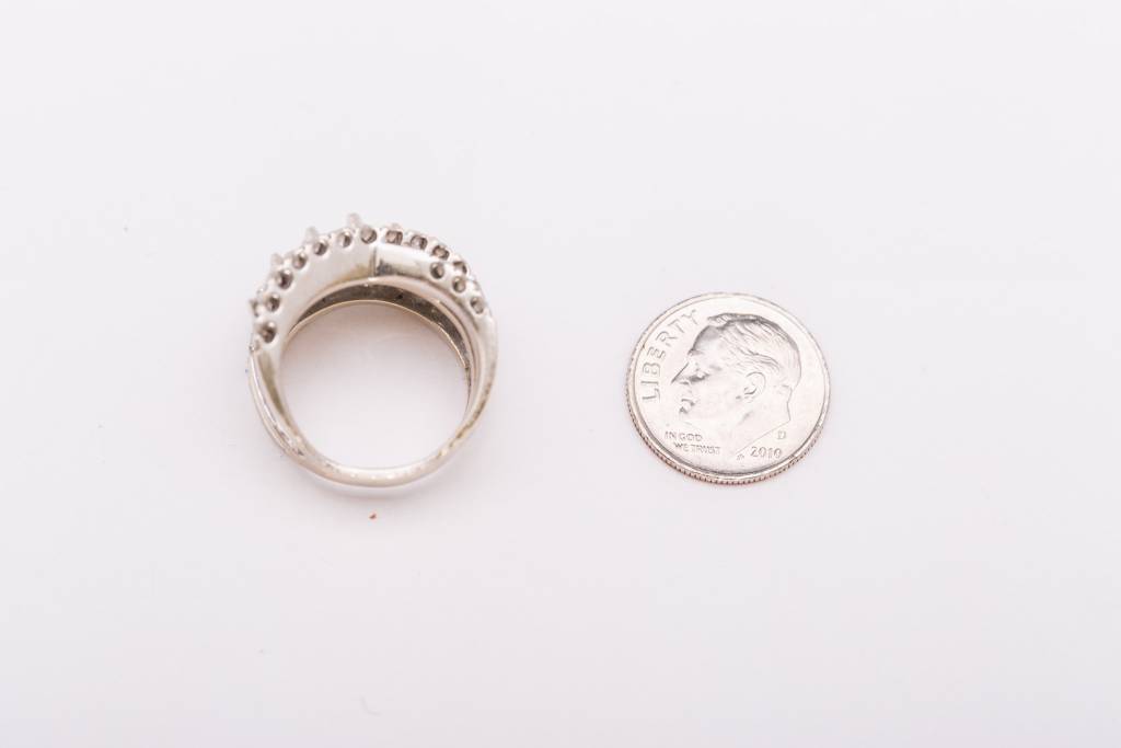 Marquise Diamond Bypass Ring White Gold 14k
