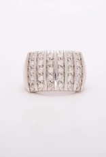 6 Row Bar Diamond Ring White Gold 14k