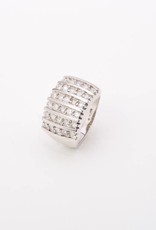6 Row Bar Diamond Ring White Gold 14k