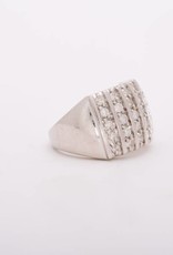 6 Row Bar Diamond Ring White Gold 14k