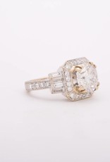 Framed Antique Style Diamond Ring Two-Tone Gold 14k