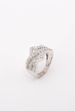 Bypass Diamond Ring White Gold 14k