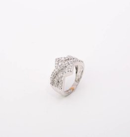 Bypass Diamond Ring White Gold 14k