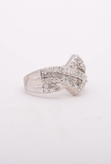 Bypass Diamond Ring White Gold 14k