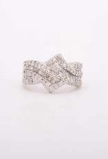 Bypass Diamond Ring White Gold 14k