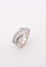 Diamond Bypass Channel Ring White Gold 14k