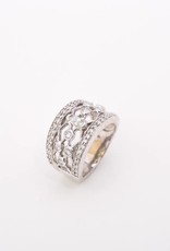Antique Style Diamond Band White Gold 14k