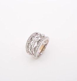 Antique Style Diamond Band White Gold 14k