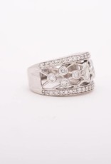 Antique Style Diamond Band White Gold 14k