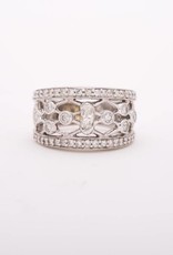 Antique Style Diamond Band White Gold 14k