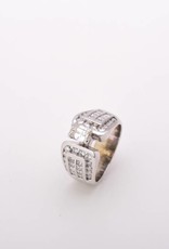 Radiant Cut Floating Bypass Diamond Ring White Gold 14k