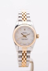 Rolex Ladies Rolex Oyster Perpetual Two-Tone White Diamond Dial