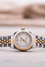 Rolex Ladies Rolex Oyster Perpetual Two-Tone White Diamond Dial