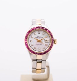 Rolex Ladies Rolex Datejust Diamond Dial Ruby Bezel Two-Tone
