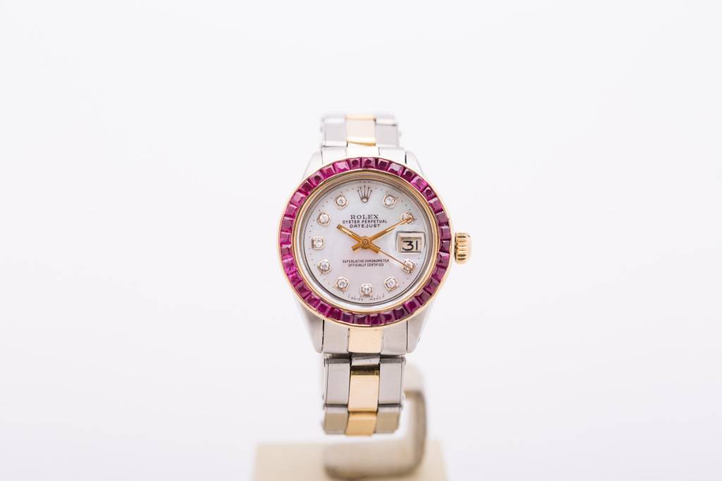 Rolex Ladies Rolex Datejust Diamond Dial Ruby Bezel Two-Tone