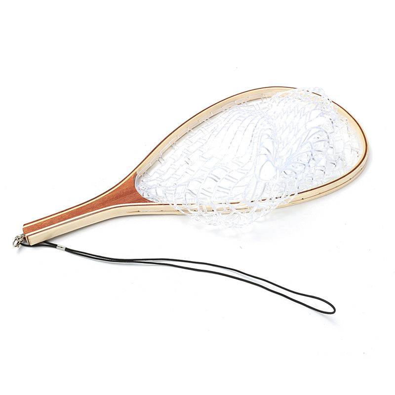 Anglers Accessories Wood Net With Rubber Bag