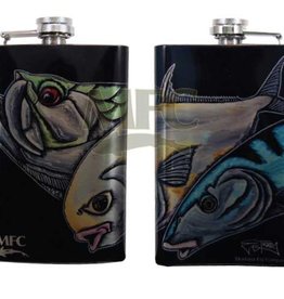 MONTANA FLY COMPANY MFC ESTRADA/'S BROWN TROUT GRAFFITI STAINLESS STEEL FLASK