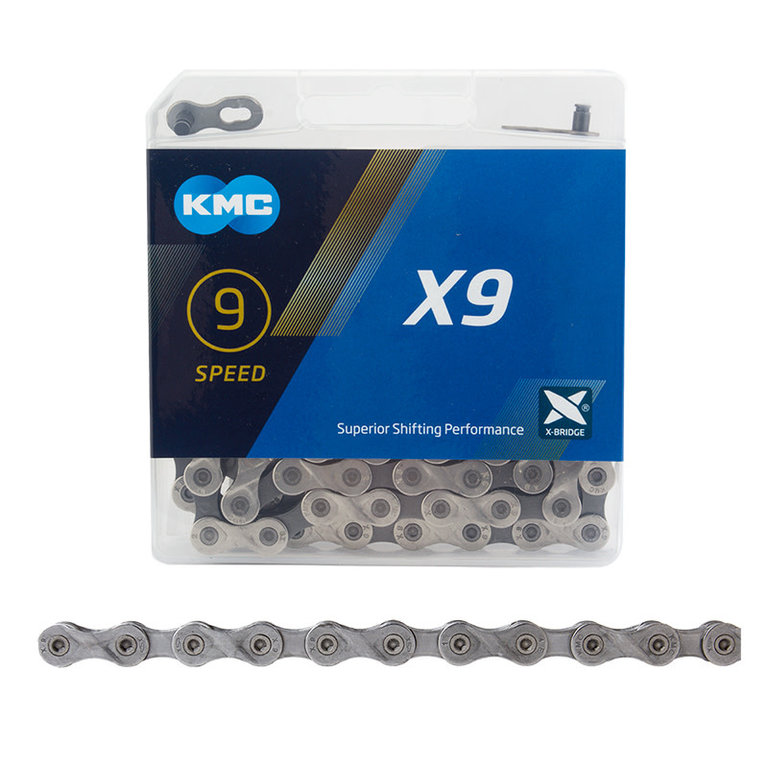 KMC KMC X9 Chain - 9-Speed, 116 Links, Silver/Gray
