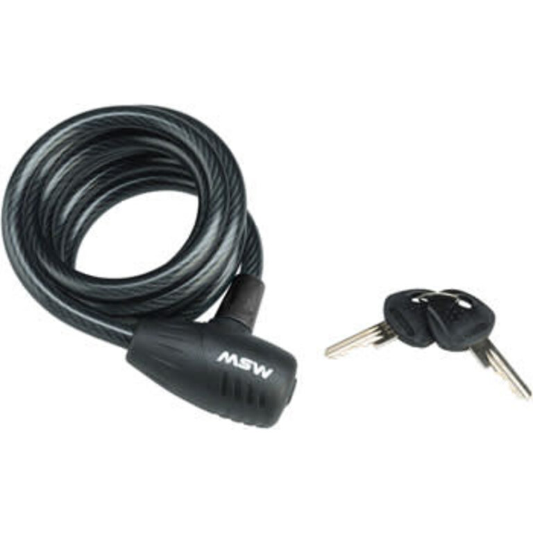 MSW MSW KLK-110 Keyed Cable Lock, 10mm x 6', Black