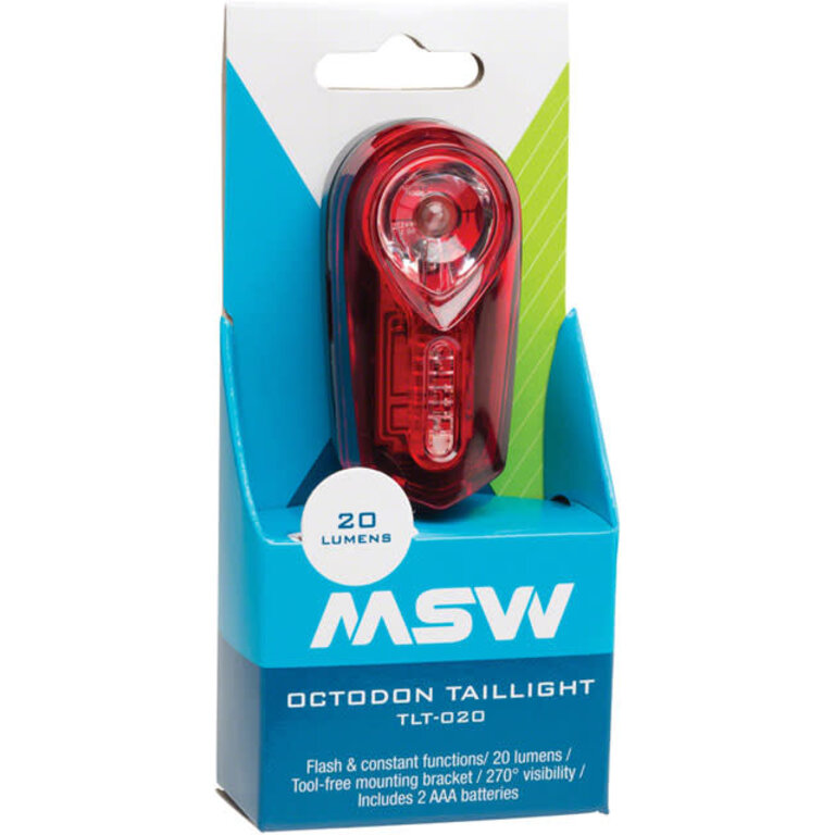 MSW MSW Octodon Rear Taillight with Multiple Lighting Modes: Black 