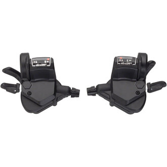 Microshift microSHIFT Mezzo Thumb-Tap Shifter Set, 8-Speed, Triple, Optical Gear Indicator, Shimano Compatible