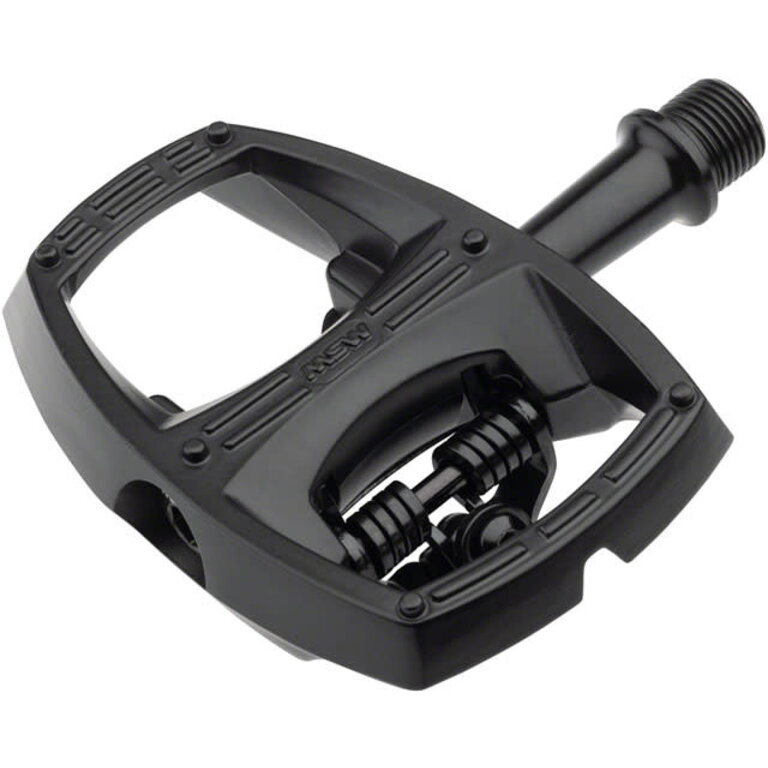 MSW MSW Flip II Pedals - Single Side Clipless with Platform, Aluminum, 9/16", Black