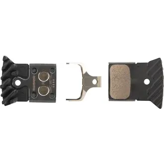 Shimano Shimano L04C-MF Disc Brake Pads and Springs - Metal Compound, Finned Alloy and Stainless Steel Back Plate, One Pair