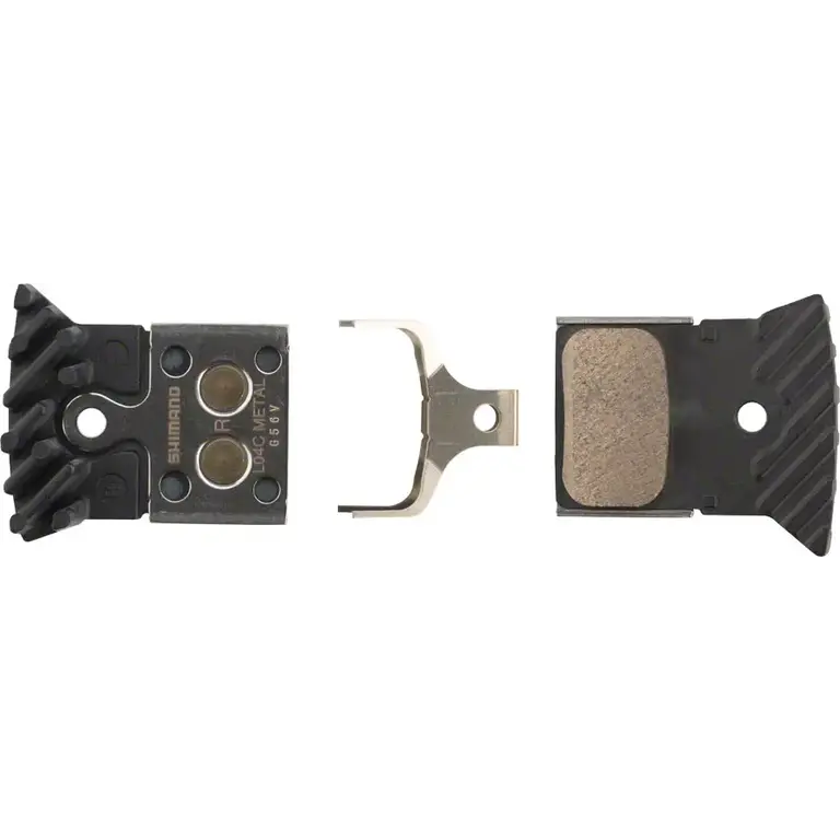 Shimano Shimano L04C-MF Disc Brake Pads and Springs - Metal Compound, Finned Alloy and Stainless Steel Back Plate, One Pair