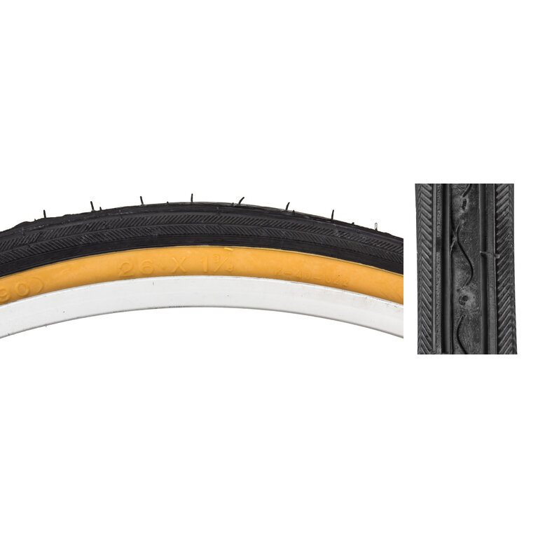 Sunlite TIRES SUNLT 26x1-3/8 BK/GM RD K40