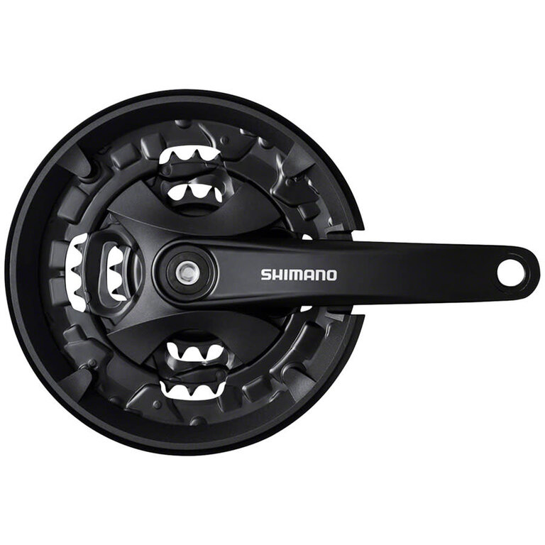 Shimano Shimano FC-MT101 Crankset - 170mm, 9-Speed, 40/30/22t, Square Taper JIS Spindle Interface, 50mm Chainline, Black