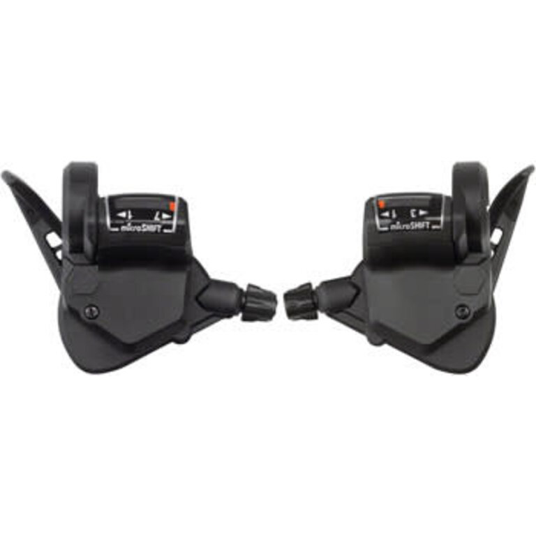 Microshift microSHIFT TS38 Thumb-Tap Shifter Set - 7 Speed, Triple, Optical Gear Indicator, Shimano Compatible