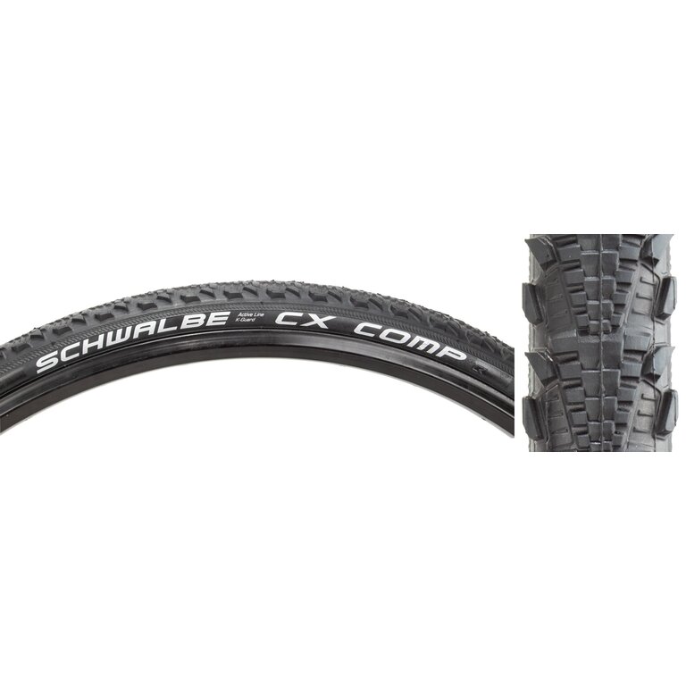 Schwalbe TIRES SCHWALBE CX COMP ACTIVE LITE K-GUARD 700x38 BK/BSK SBC WIRE