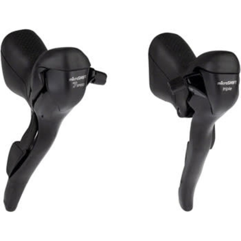 Microshift microSHIFT R7 Drop Bar Shift Lever Set - 3 x 7-Speed, Standard Reach, Shimano Compatible, Black