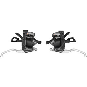 SUNRACE SunRace M406 ST Trigger Brake/Shift Lever Set - 3x7-Speed, For V-Brakes, Black/Silver