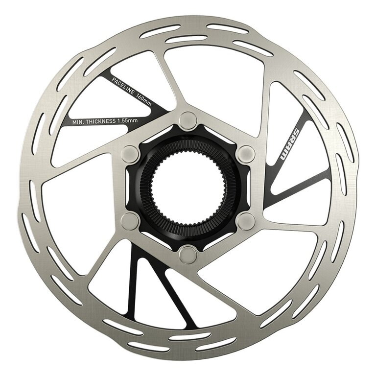 SRAM BRAKE PART SRAM DISC ROTOR 160 PACELINECL ROUNDED w/LOCK RING SL/BK