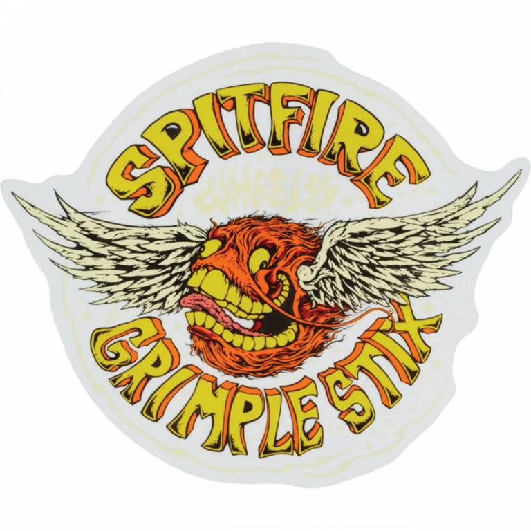 Spitfire SF FLYING GRIMPLE LG DECAL ORG/YEL