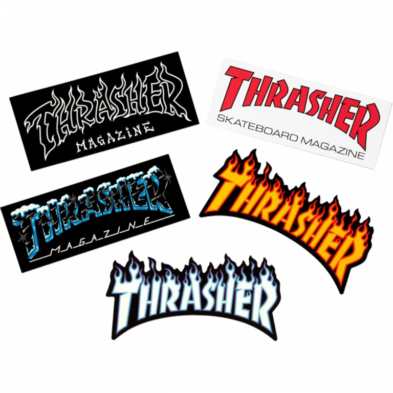 THRASHER 5/PK ASSORTED DECALS