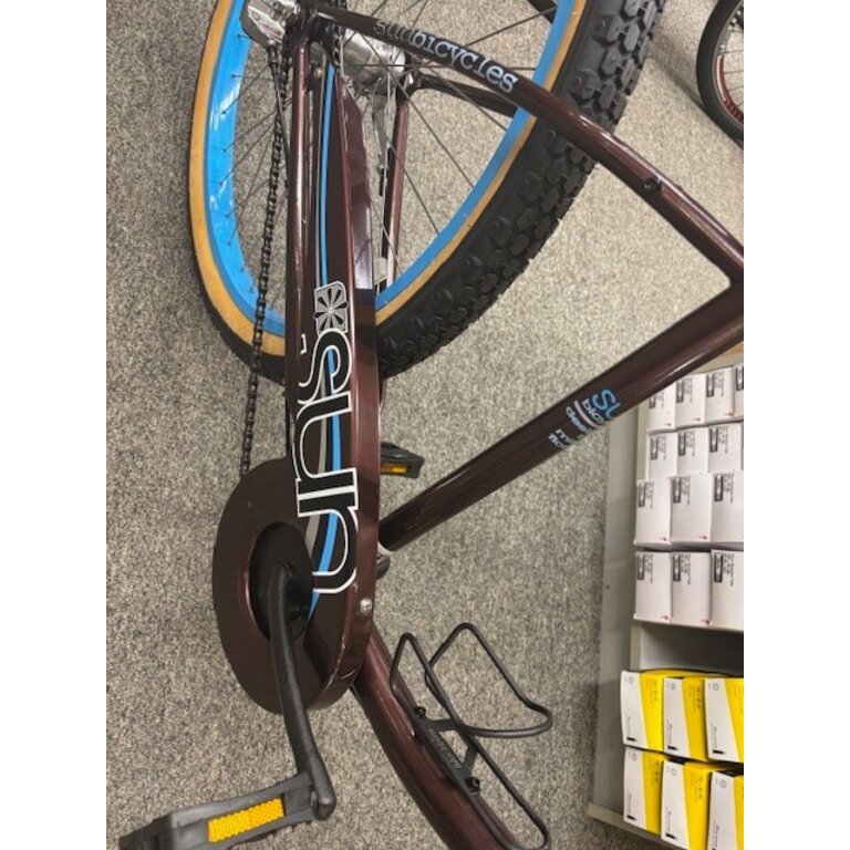 SUN BICYCLES USED SUN REVOLUTIONS 3 SPEED STEP OVER BROWN/BLUE 26" WHEEL