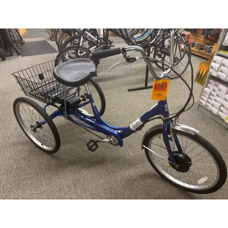 SUN BICYCLES USED SUN E-TRIKE E-350 MODEL BLUE 24"